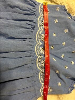 Blue Eyelet Embroidered Cotton dress